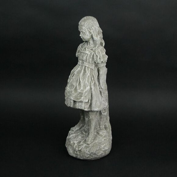 Alice in Wonderland Light Gray Finish Solid Cement Statue 19.5 Inches High - Picture 5 of 5